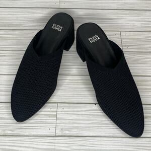 Eileen Fisher Women's Gest Black Woven Knit Slip-On Pumps Size 9 Comfort